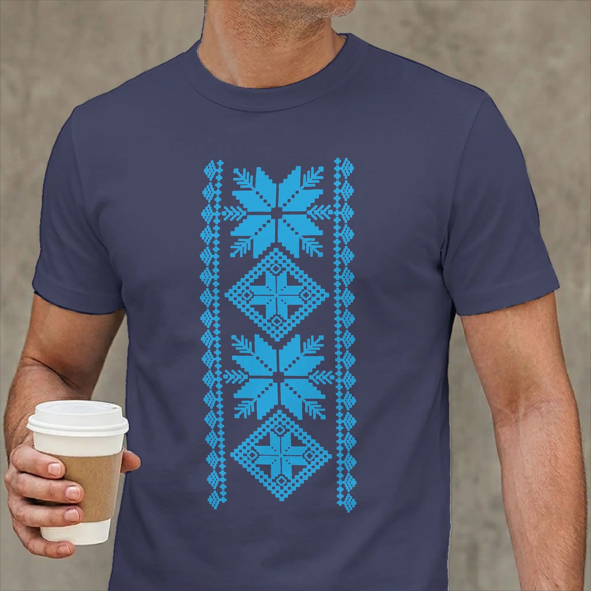 Ukrainian Vyshyvanka T-Shirts for Men Symbols of Ukraine Funny 100% Cotton Tee Shirt Crewneck Short Sleeve T Shirt Clothes