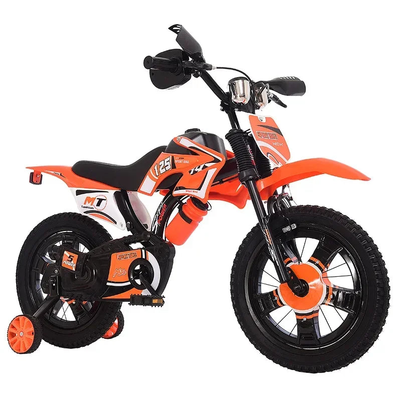 Children's Comfortable & Safe Walker Bicycle - 12/14/16 Inch Simulation Motorcycle Bicycle for Kids' Early Riding Training