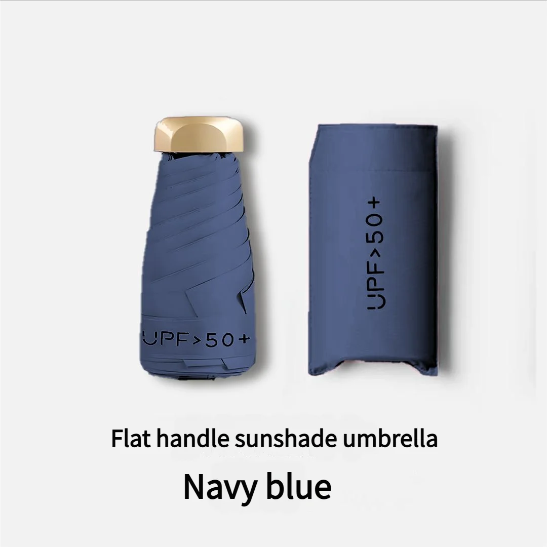 Ultra Light Small Mini Women Five Fold Umbrella Sun Proof Sun Proof Anti UV Sun Rain Dual Use Umbrella Thick Black Glue Pocket S