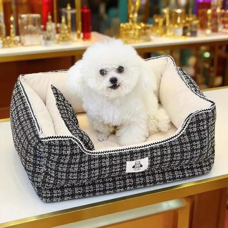 Dog Beds Max for 5KG Small Dogs  Cute Cat Beds Soft Cotton Dog Kennel with Non Slip Bottom, Removable Calming Sofa All Seasons