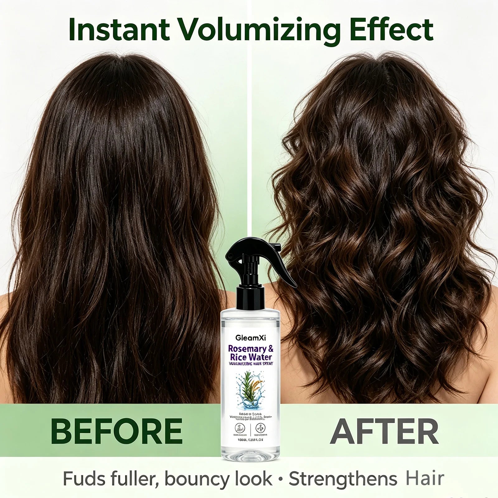 Rosemary & Rice Water Hair Spray Made with 100% Natural Extracts Lightweight Non-Greasy Formula For Softer Smoother-Looking Hair