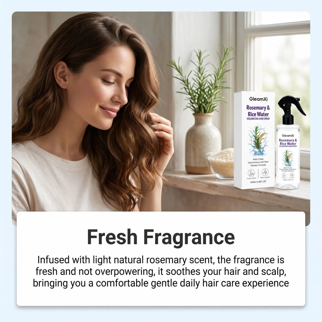 Rosemary Rice Water Volumizing Hair Spray Non Greasy Quick Absorption Smooth Nourish Flat Hair  Softer Smoother-Looking Hai