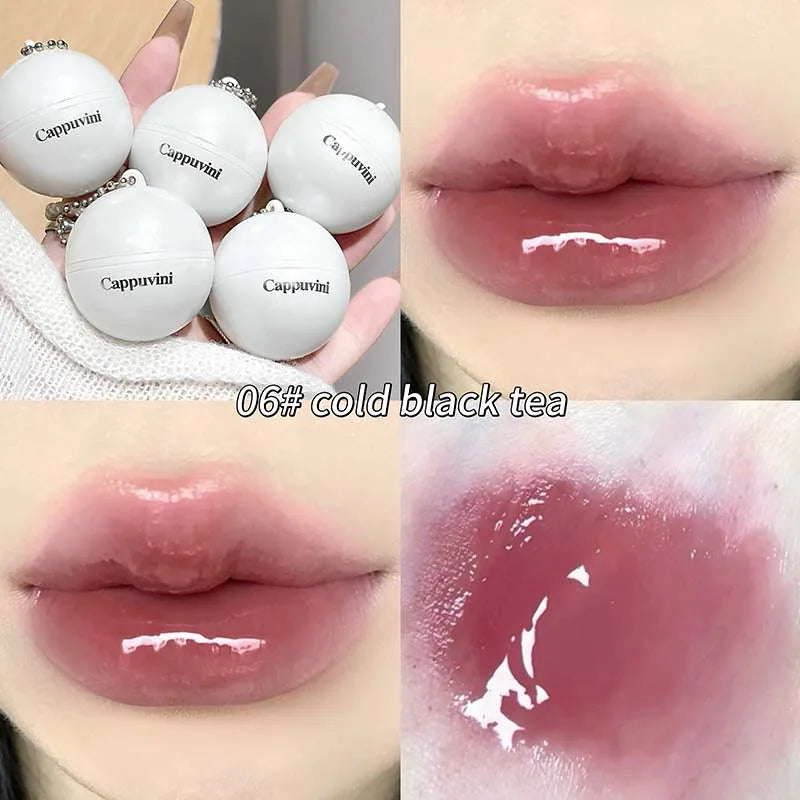 Crystal Mirror-like Lip Glaze Jelly Hydrating and Moisturizing Lipstick Balm Grape Rose Watery Lip Gloss Makeup Plump Lip Beauty