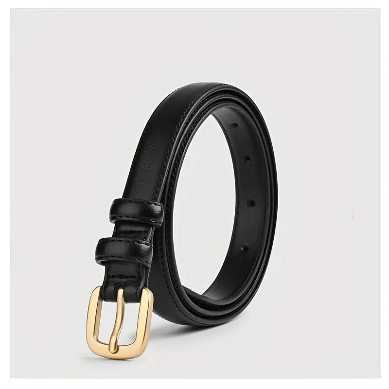 Women's Belt Fashion Black Belt Retro Needle Buckle Jeans Belt Casual Strap Long Skirt Belt