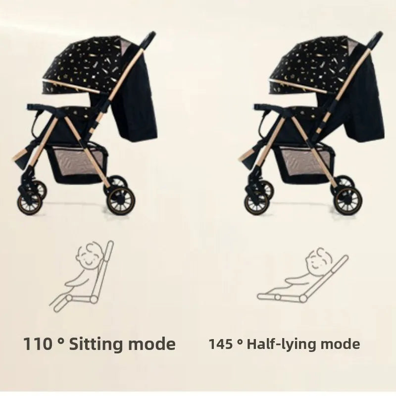 Detachable Twin Baby Stroller for Second Child, Can Sit or Lie Down, Foldable Baby Stroller for Children To Go Out