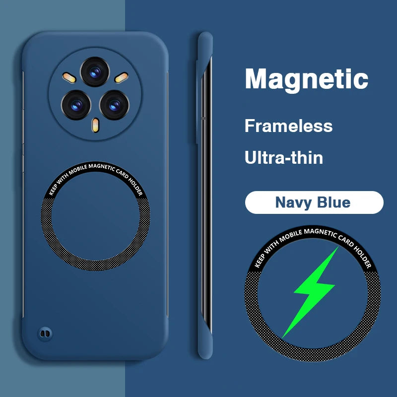 Candy Armor Hard Phone Case for OPPO Realme 14 Pro+ Pro Plus 5G Magnetic Wireless Charging Shock Proof Thin Frameless Back Cover