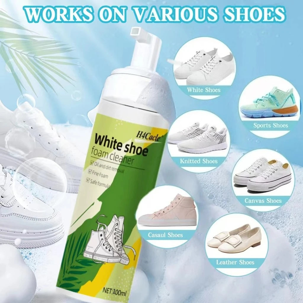 White Shoe Cleaner, Dry Cleaning Foam Decontamination for White Shoes, Boots, Canvas Leather Sneakers Cleaning Shoe Fresheners