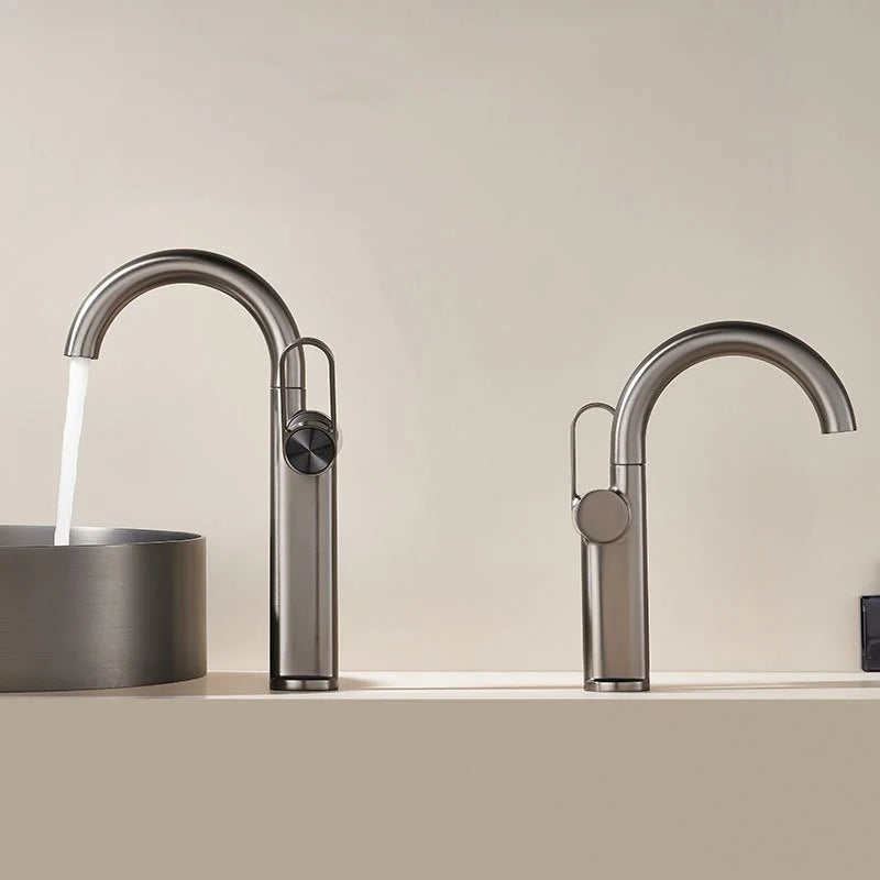 Swivel Spout Tall Washroom Faucet Mixer Torneiras De Cozinha Para Pia De Banheiro Household Brass Basin Bathroom Tap Hot Cold