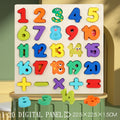 Montessori Wooden Puzzle for Children - Alphabetic Arithmetic Number Geometric Shapes Educational Game Toy for Preschool Learnin