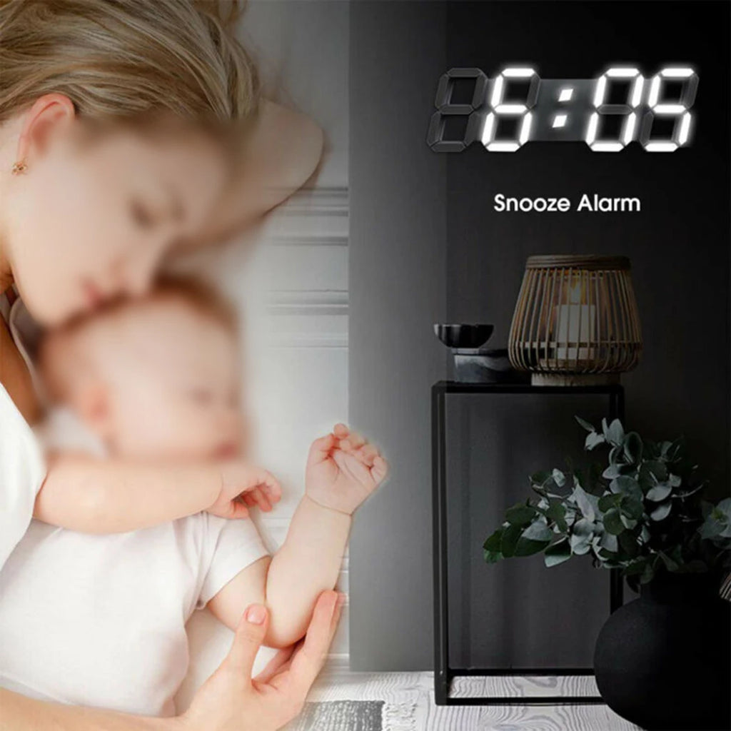 Home Wall Clocks 3D Modern Digital LED Wall Clock 24/12 Hour Display Timer Alarm Home USB  Alarm Clocks Decoration For Bedroom
