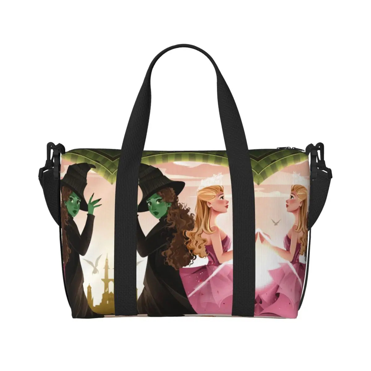 Custom W-Wickeds Funny Turn Round Tote Bag for Women Big Capacity Classical
 Beach Gym Travel Bags
