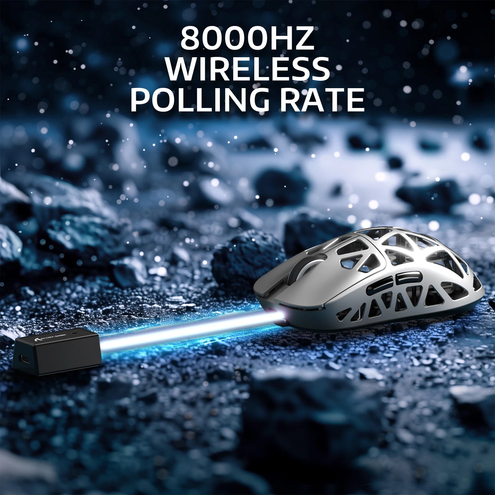 ATTACK SHARK R2 Magnesium Alloy PAW3950 Gaming Mouse, Tri-mode, 8000hz, 42000 DPI, 45g Ultralight, 100M Clicks Microswitches