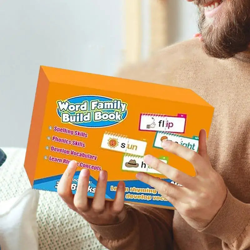 30 Read And Rhyme F lip Books/ Vocabulary Flash Cards Word Families Flash Cards Word Family Build Book Educational Read Game