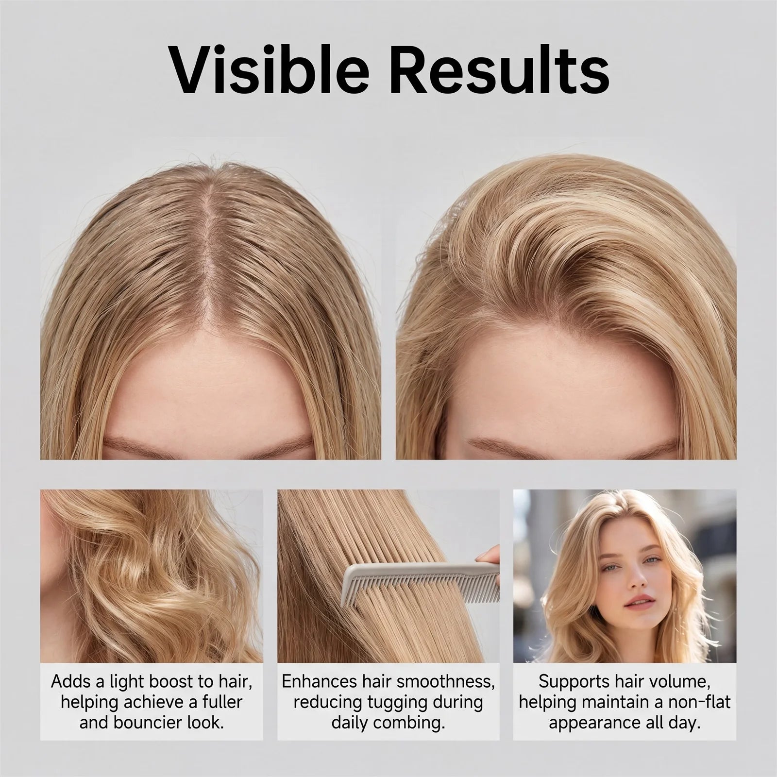 Volumizing Hair Spray Rosemary Rice Water Fine Hair Non Greasy Adds Fuller Look Lightweight Plant Based Daily Use 100ml