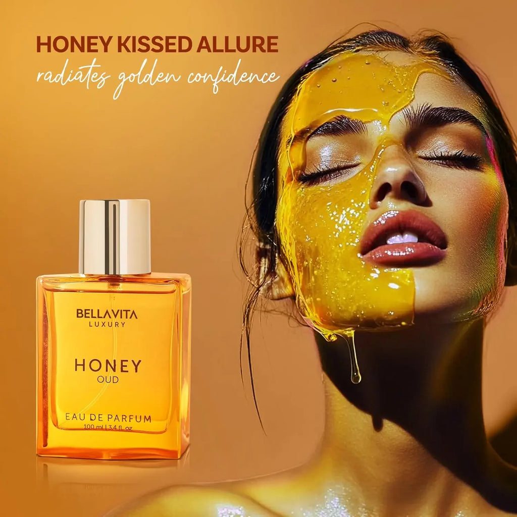 BellaVita Luxury Honey Oud EDP 3.4oz / 100ml Warm Sweet Amber Vanilla Long Lasting Unisex Perfume Ideal Holiday Gift