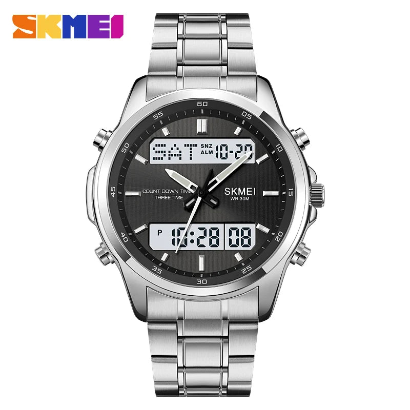 SKMEI 2049 Brand Electronic Watches for Man Fashion Large Dial Wristwatch Luminous Alarm Clock Calendar Casual Men Digital Watch