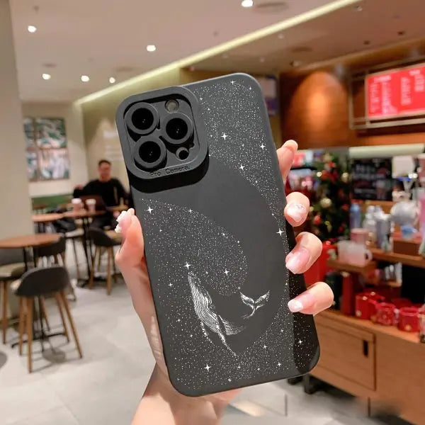 Ocean Animal Cute Dolphin Sea Turtle Dotted Painting Phone Case For iPhone 14 11 12 13 Pro Max 7 8 Plus X XR XS Silicone Covers