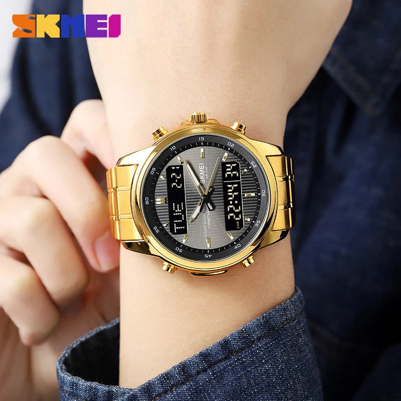 SKMEI 2049 Brand Electronic Watches for Man Fashion Large Dial Wristwatch Luminous Alarm Clock Calendar Casual Men Digital Watch