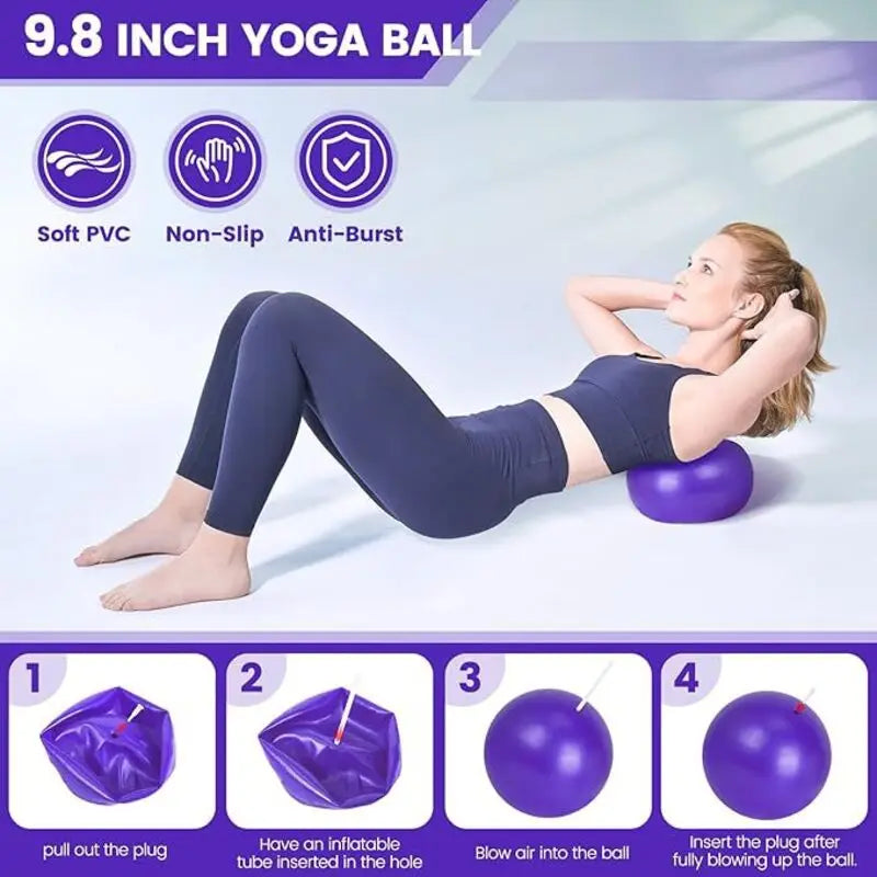 Yoga Pilates Circle 13 Piece Fitness Set, Home Exercise Novice Yoga Equipment Accessories Body Shaping Portable Sports Kit Set