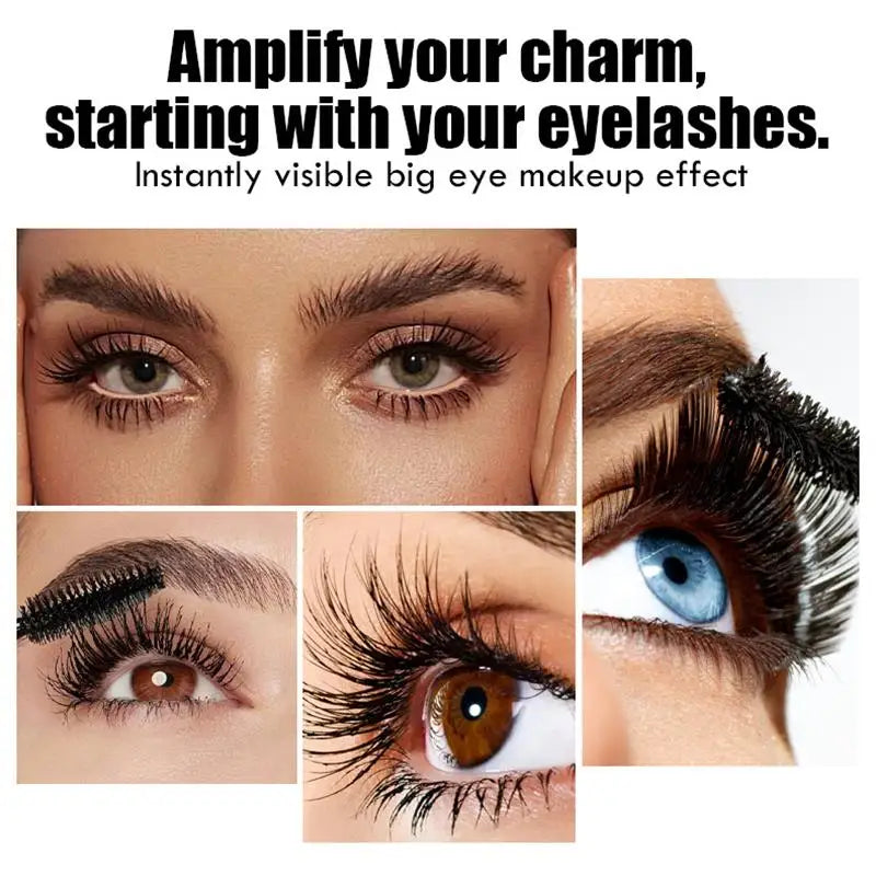 Eye Black Mascara Waterproof Lengthens Eyelashes Extension Silk Fiber Mascare Eye Makeup for Women Cosmetic Korean Make up