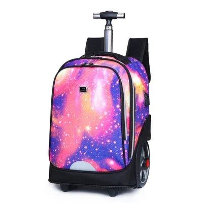 Trolley backpacks bags for teenagers School Wheeled backpack for girls USB Charging Port backpack On wheels luggage Rolling Bags