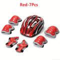 Bicycle Sport Protective Gear Set Adjustable Kids Safety Skating Helmet Pad Set 48-55cm for Skateboard/Bike/Skating/Cycling