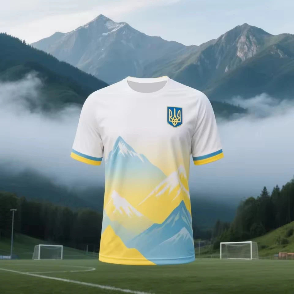 Ukraine Football Jersey T Shirts Adult & Kids New Fashion Trend Digital Printed Soccer Uniforms Summer Men Ukrainian Sports Tees