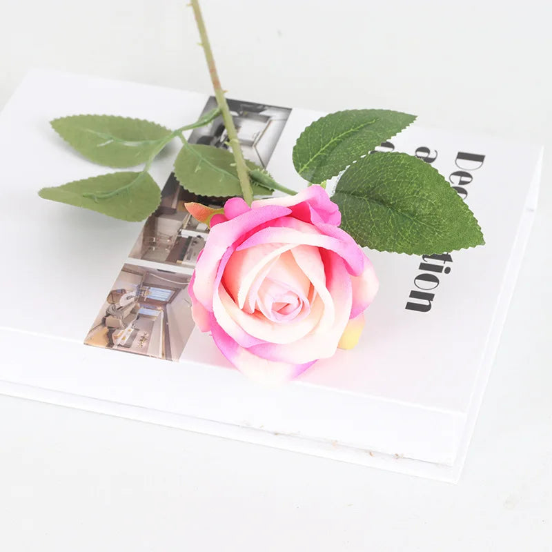 1/3/5Pcs Artificial Flowers Bouquet Red Silk Fake Rose Flower for Wedding Home Table Decoration Christmas Valentine's Day Gifts