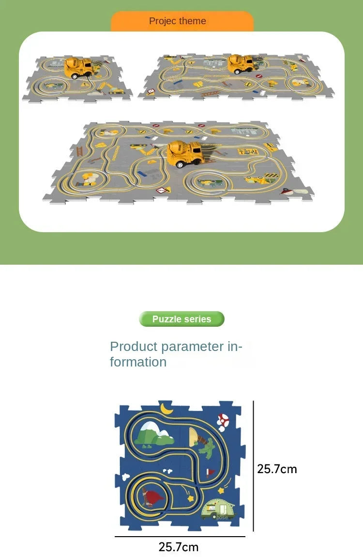 Kids Puzzle Puzzle Electric Track Car DIY 3-6 Year Old Children's Automatic  Car Track Christmas Gift Toy Set Electric Track Car