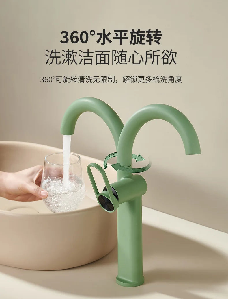 Swivel Spout Tall Washroom Faucet Mixer Torneiras De Cozinha Para Pia De Banheiro Household Brass Basin Bathroom Tap Hot Cold