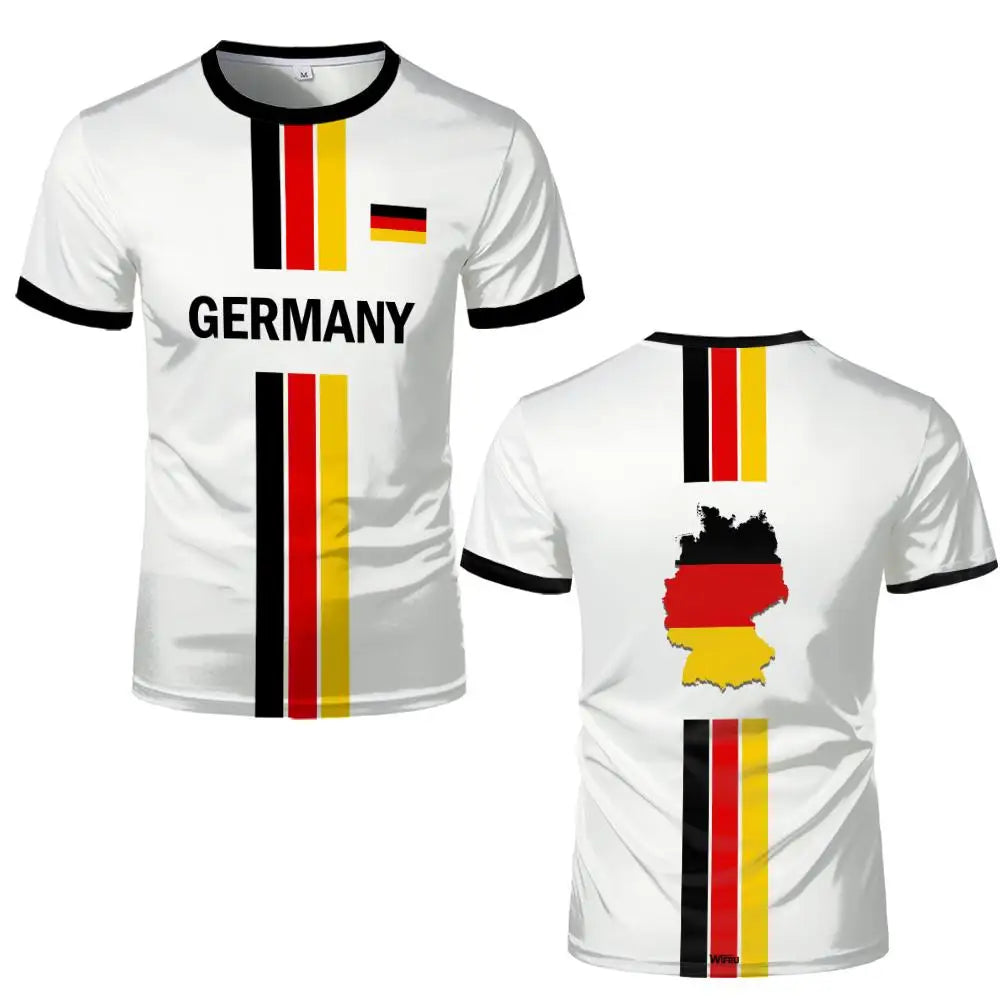 Germany National Flag Map T-Shirt Men Women 3D Print Breathable Outdoor Sports Football Jersey Tee Casual Streetwear O-neck Tops
