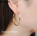 LGKGL 18K Gold Women's Round Earring, New Collection 100% 925 Sterling Silver Big Hoop Earrings Fashion Women Jewelry