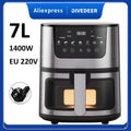 DIVEDEER 7L Household Visual Air Fryer - Large Capacity, Multifunctional, Stainless Steel Design for Home Use (Freidora Aire)