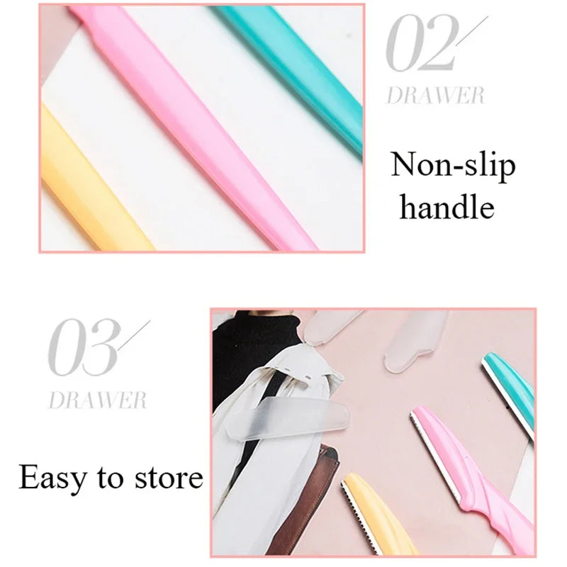 10Pcs Professional Trimmer Safe Blade Shaping Knife Eyebrow Blades Face Hair Removal Scraper Shaver Makeup Tool Beauty Cosmetics