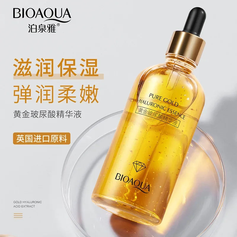 BIOAQUA 24K Gold Hyaluronic Acid Serum for Face Skin Care Moisturizing Skin Rejuvenating Anti-wrinkle Skincare Facial Serum