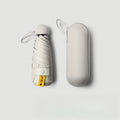 Small sun umbrella with protective cover, compact and ultra portable folding umbrella, with 6 reinforced ribs