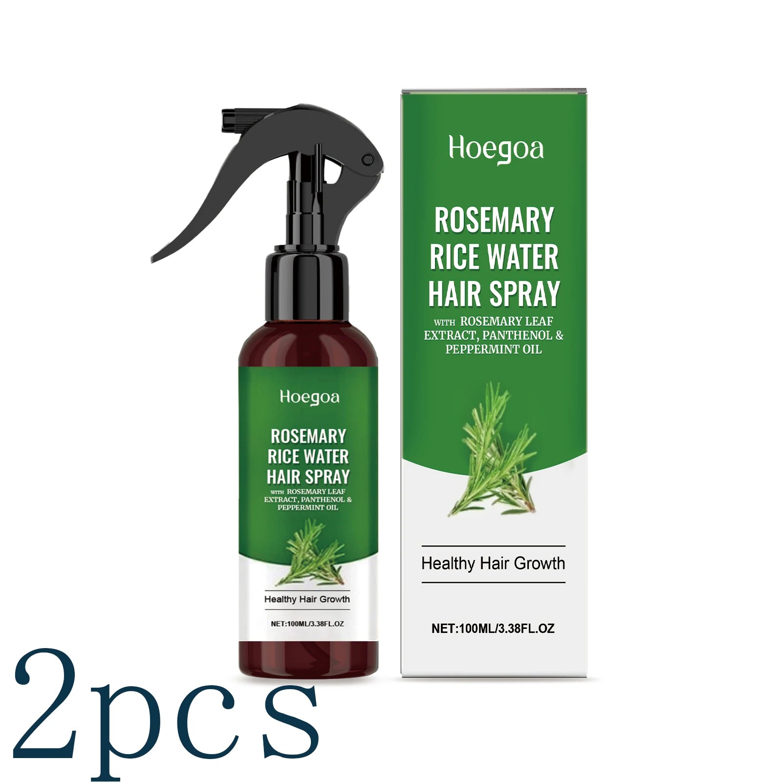 Rosemary Rice Water Spray Deeply Nourishes Dry, Frizzy Hair and Hydrates for Incredibly Silky Smooth, Vibrant Healthy-Looking Ha