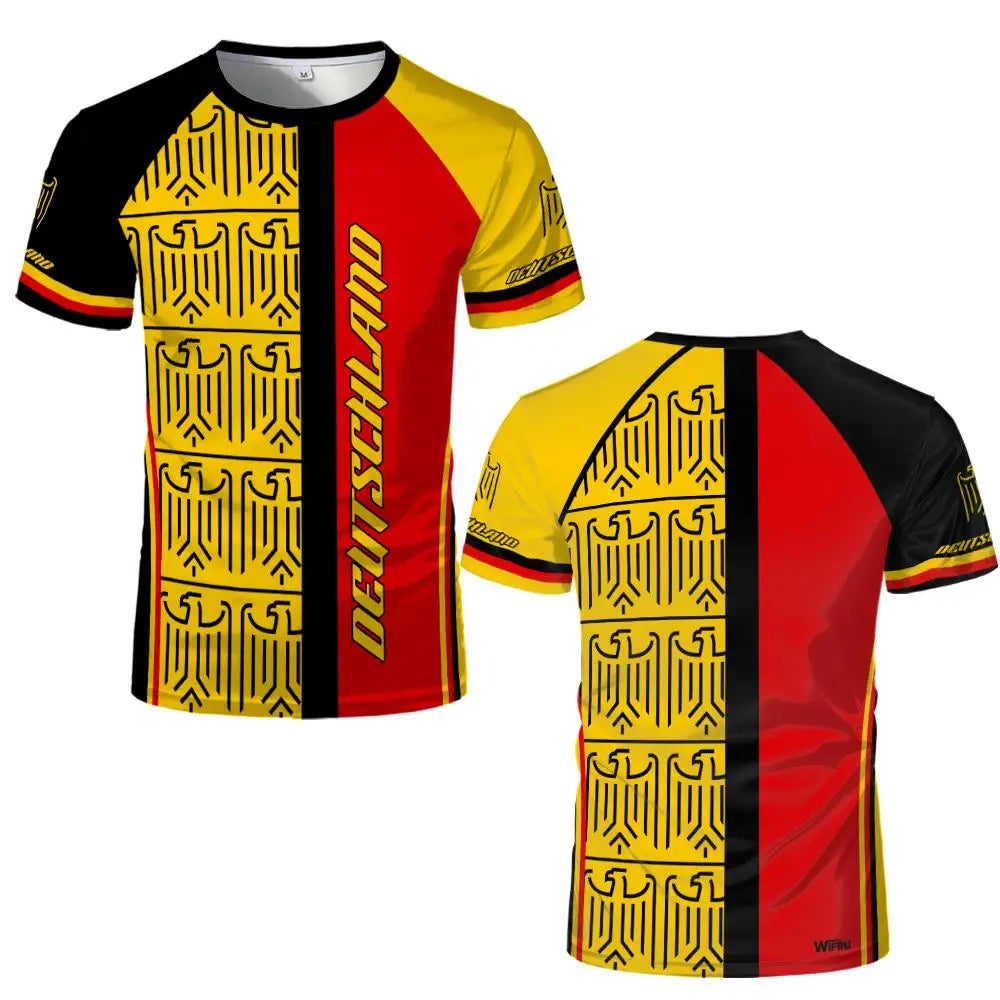 Germany National Flag Map T-Shirt Men Women 3D Print Breathable Outdoor Sports Football Jersey Tee Casual Streetwear O-neck Tops
