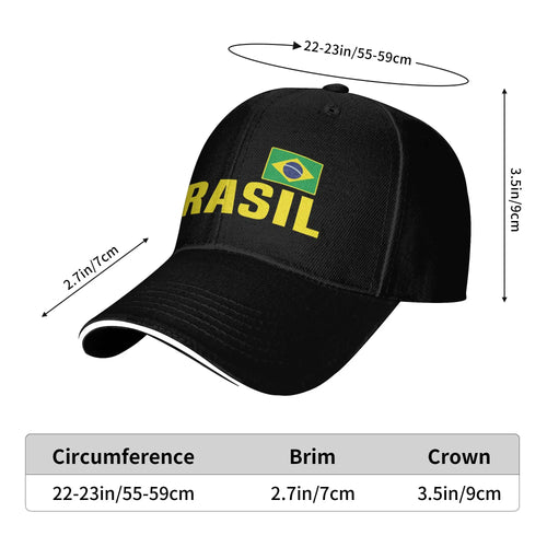 Brasil Flag of Brazil Baseball Cap  Men Women Custom DIY Hip Hop Hats Summer Classic Outdoor Sport Sun Baseball Caps