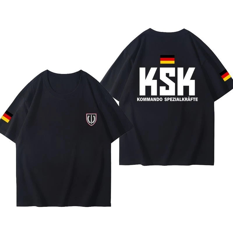 Germany Ksk German Special Forces T-shirt Military Fan Military Style Tactical Casual Short-sleeved Cotton T-shirt Summer