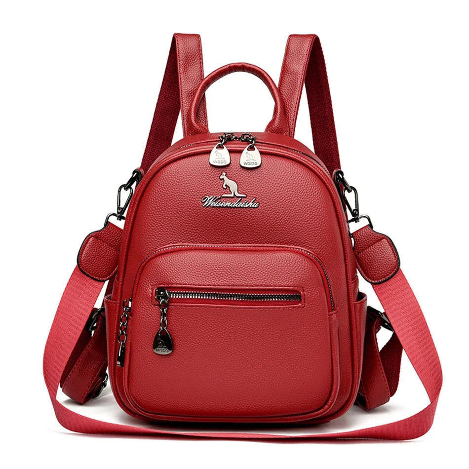Women Travel Backpack for Teenager Girl 2024 Soft Leather Female Fashion 3 In 1 Bagpacks Large Capacity Ladies Mochilas Feminina
