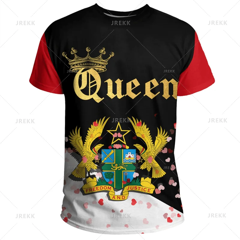 3D Ghana Nationa IndependenceDay Printed T Shirt The Republic-of Ghana Emblem Flag Graphic Tee-shirts For Men Mens Clothing Tops