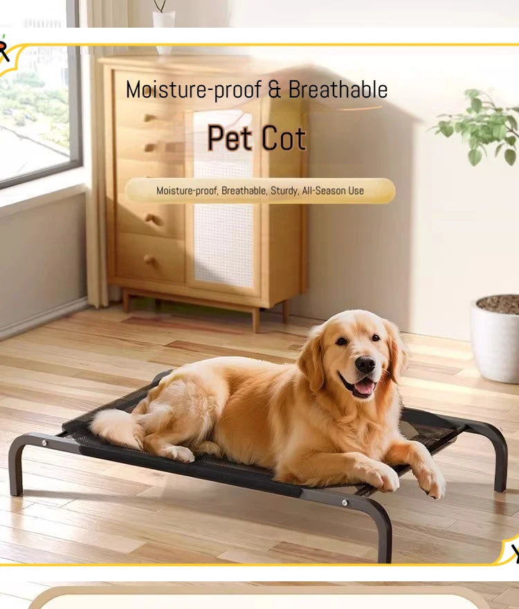Elevated Dog Bed All Seasons Off Ground Breathable Summer Foldable Chew Resistant Moisture Proof Pet Bed For Large Medium Dogs