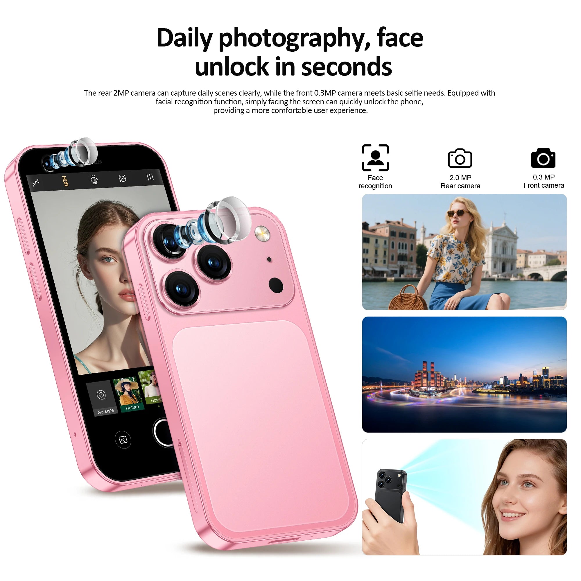 SERVO 18SE Mini Smartphone Android OS 3.0" Fullview Display 3G Cellular 2GB+16GB Face Unlock Small Mobile Phones GPS Play Store