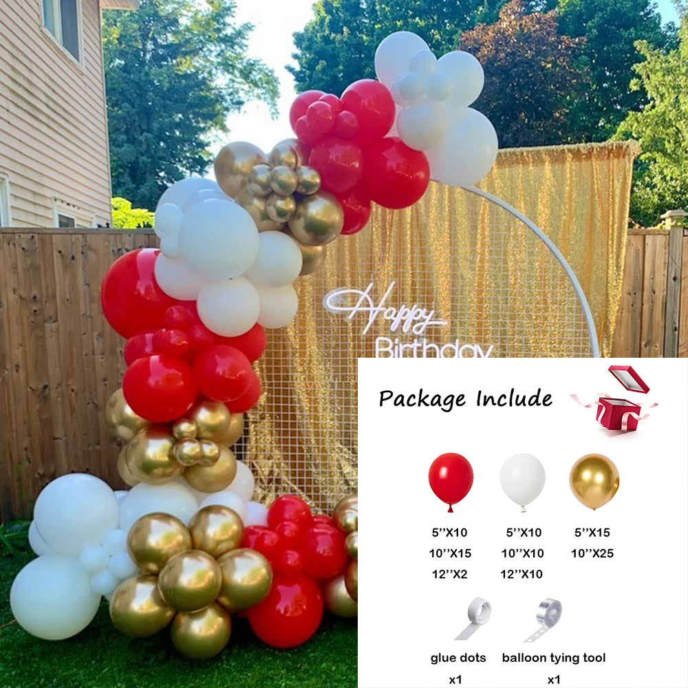 1 Set Red Black Balloons Garland Arch Kit Baby Shower Birthday Decorations Red White Black Silver Balloon Graduation Party Decor