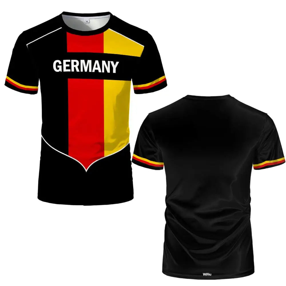 Germany National Flag Map T-Shirt Men Women 3D Print Breathable Outdoor Sports Football Jersey Tee Casual Streetwear O-neck Tops