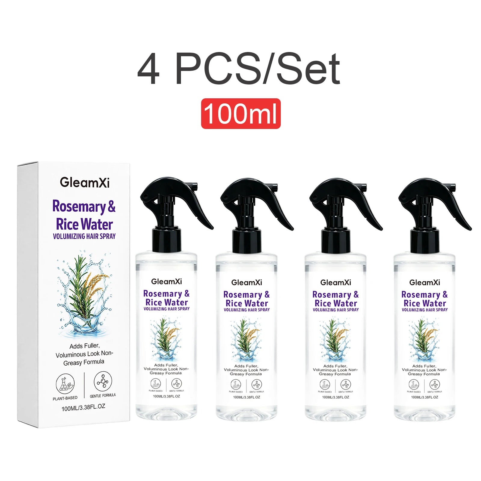 Rosemary Rice Water Volumizing Hair Spray Non Greasy Quick Absorption Smooth Nourish Flat Hair  Softer Smoother-Looking Hai
