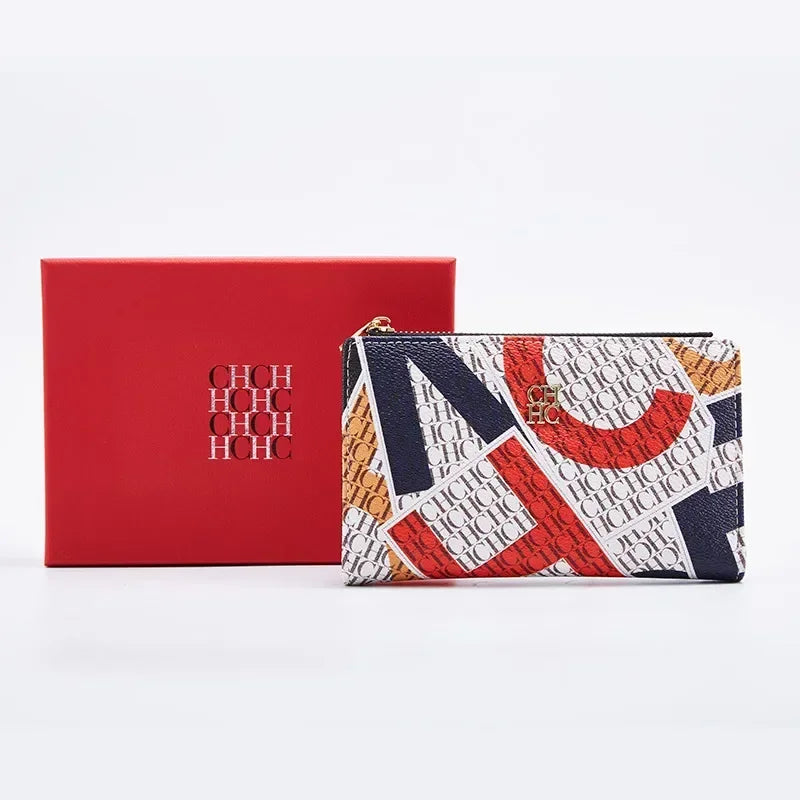 CH Exquisite Compact Portable High-quality Wallet With A High-end Feel Light Luxury Women's Cartoon Pattern Printed Wallet