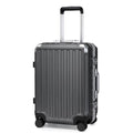 Hard Case Suitcase Trolley Aluminum Frame suitcase PC hand luggage with 4 Rolls TSA Check-in Luggage Trackcase Black