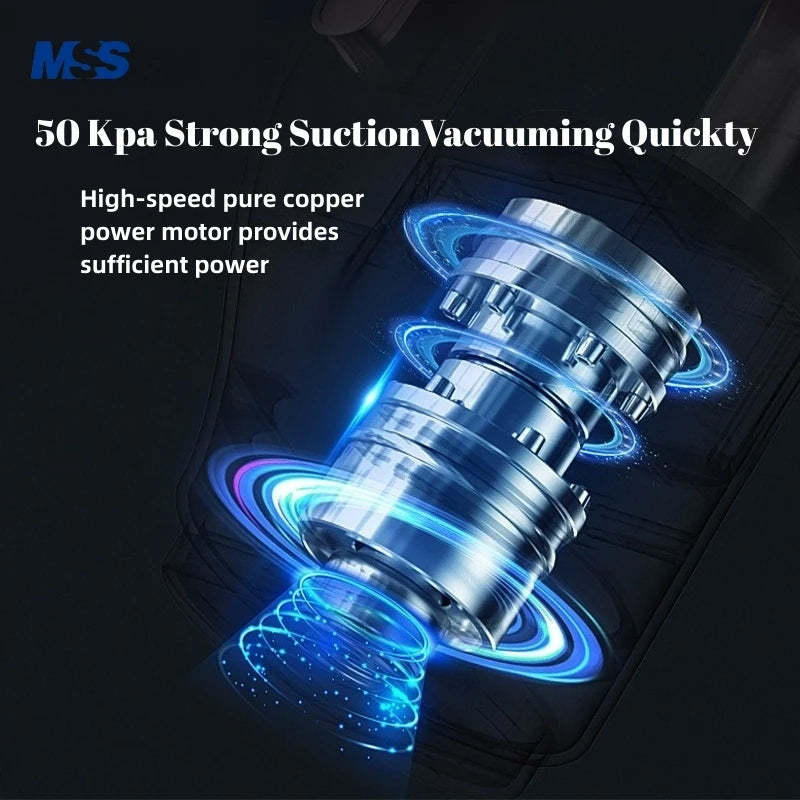 2 in 1Wireless Handheld Vacuum Cleaner Chargeable Auto Vacuum for Home & Car & Pet Mini Vacuum with Strong Blowing Function